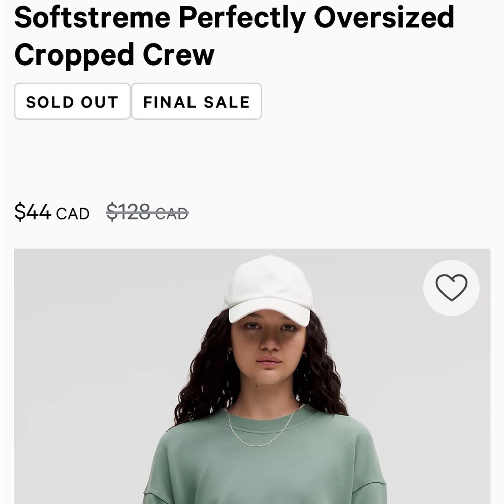 lululemon athletica Softstreme Oversized Cropped Crew in Green Size 4